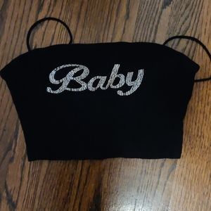 Baby black crop top
